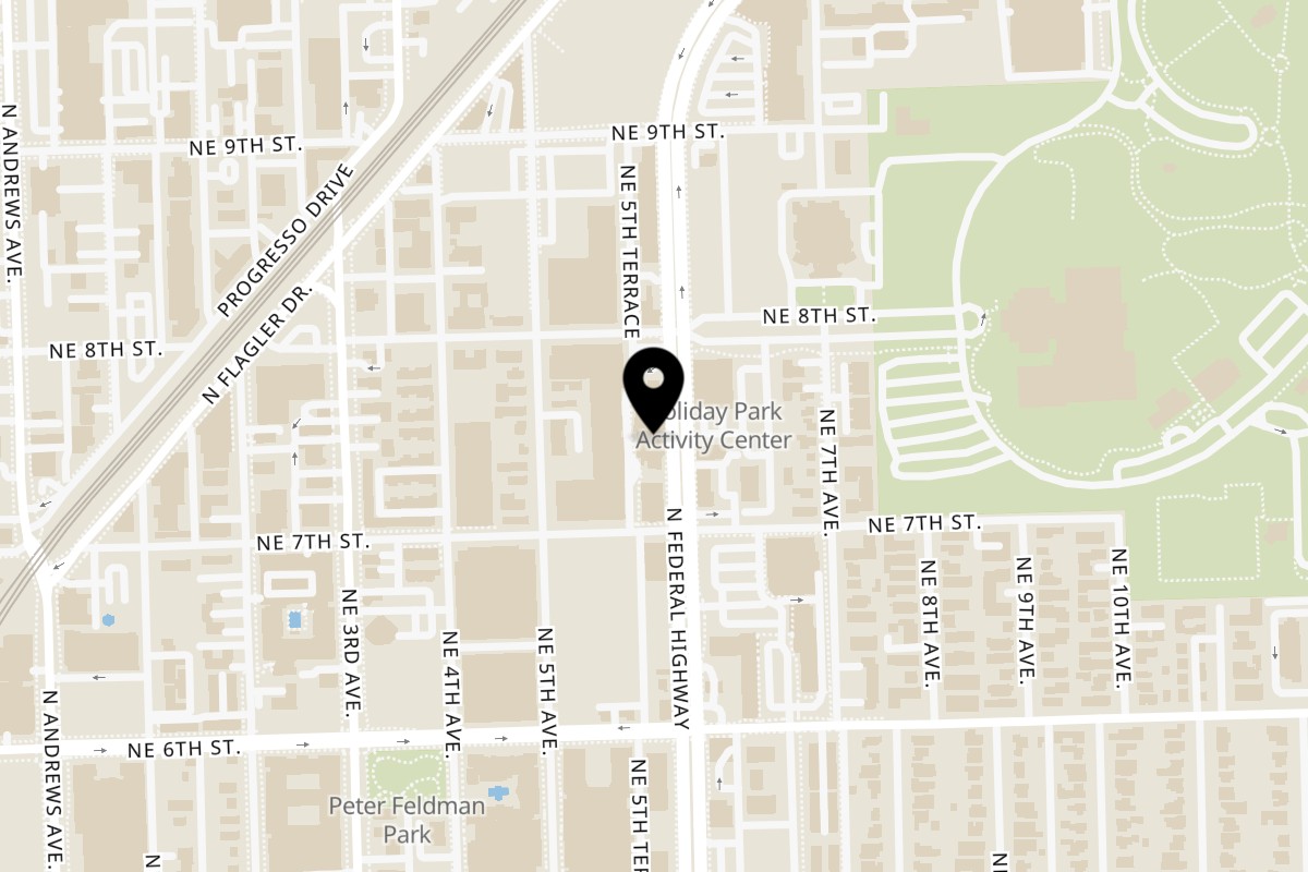 Map showing the location of Cucina Moderna Fort Lauderdale on 721 N Federal Hwy in Fort Lauderdale